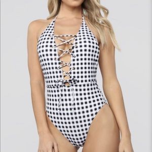 Black/White Swimsuit